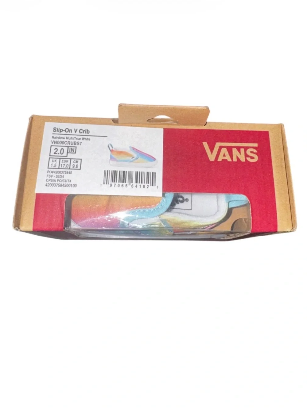 Vans Infant Slip-On V Crib Rainbow Shoes